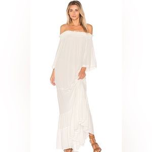 Indah Off-Shoulder White Maxi Dress
